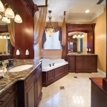 Dark Wood Bathroom Custom Cabinets