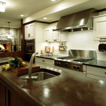 Dark Wood Kitchen Countertop Installation