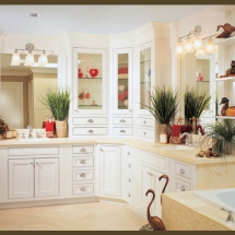 Classic White Bath Cabinets Installation