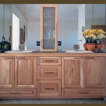 Installation of Oak Bath Cabinets